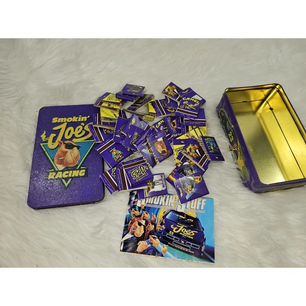 41 VINTAGE CAMEL SMOKIN' JOE'S RACING CIGARETTE TINS MATCHES AND ASHTRAY